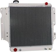 radyspeed aluminum radiator for 1987-2006 88 jeep wrangler l4 2.4l 2.5l v6 4.0 4.2l - 3 row logo