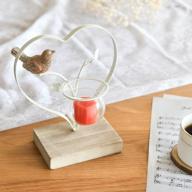 vintage heart shaped resin bird candle holder - marbrasse home decor centerpiece логотип