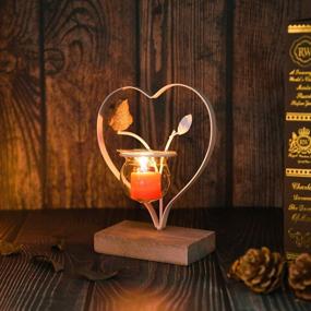img 3 attached to Vintage Heart Shaped Resin Bird Candle Holder - Marbrasse Home Decor Centerpiece