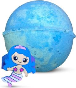 img 3 attached to Kids' Bubble Mermaid Bath Bomb With Finger Mermaid Ring Toy Surprise - Safe And Natural Coconut & Olive Oil Formula, Moisturizing And Sweet Island Nectar Fragrance