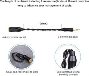 img 1 attached to Обновите свои наушники с помощью адаптера для наушников FDBRO с 4 ядрами - кабель с разъемом «папа-мама» (от 3,5 до 4,4 мм, черный)