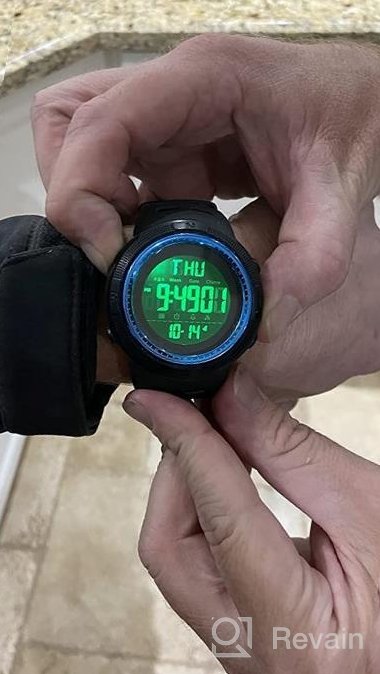 img 1 attached to Tonnier Men'S Outdoor Sports Watch: Dual Time, Stopwatch, Waterproof, LED Backlight & PU Band review by Tamara Sanders