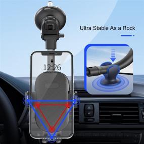 img 3 attached to 📱 FlexiGrip Car Phone Holder: Universal Mount for Dashboard, Windshield & Air Vent - Sturdy & Hands-Free Smartphone Stand