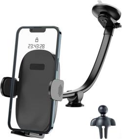 img 4 attached to 📱 FlexiGrip Car Phone Holder: Universal Mount for Dashboard, Windshield & Air Vent - Sturdy & Hands-Free Smartphone Stand