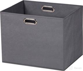 img 4 attached to 🗄️ Prorighty 2-Pack Jumbo Storage Bins: Largest 17.7 inch Baskets with Metal Handles - Foldable Containers for Offices, Nursery, Toys, Laundry, and More