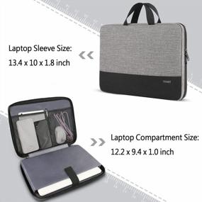 img 2 attached to Ytonet Laptop Sleeve Case 13 13.3 Inch, TSA Slim Laptop Cover With Handle, Durable Water Resistant Business Travel Carrying Case Compatible With MacBook Air MacBook Pro HP Dell Lenovo Notebooks, Grey