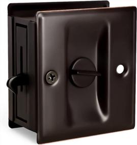 img 4 attached to HOMOTEK Privacy Sliding Door Lock With Pull Oil Rubbed Brass- Replace Old Or Damaged Pocket Door Locks Quickly And Easily, 2-3/4”X2-1/2”, For Door Thickness For 1-3/8”
