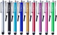 🖊️ wisdompro stylus pens for touch screens - 9-pack of universal rubber tip stylus with lanyard tether for ipad, iphone, tablet, android, samsung, and all capacitive devices (9 colors) logo