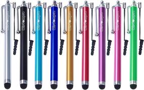img 4 attached to 🖊️ Wisdompro Stylus Pens for Touch Screens - 9-Pack of Universal Rubber Tip Stylus with Lanyard Tether for iPad, iPhone, Tablet, Android, Samsung, and All Capacitive Devices (9 Colors)