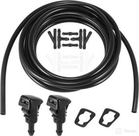 img 4 attached to 🚗 ACROPIX Front Windshield Washer Hose Kit - 3 Meter Fluid Hose - Chrysler Aspen - 12 Pcs Hose Connectors - Pack of 15 Black