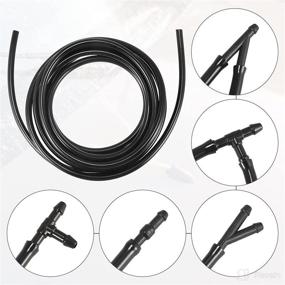 img 1 attached to 🚗 ACROPIX Front Windshield Washer Hose Kit - 3 Meter Fluid Hose - Chrysler Aspen - 12 Pcs Hose Connectors - Pack of 15 Black