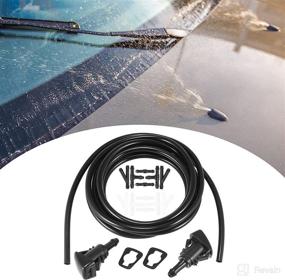 img 2 attached to 🚗 ACROPIX Front Windshield Washer Hose Kit - 3 Meter Fluid Hose - Chrysler Aspen - 12 Pcs Hose Connectors - Pack of 15 Black