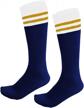 kids soccer socks (1 pair) for 5-10 year old boys & girls - school team dance sports high socks. logo