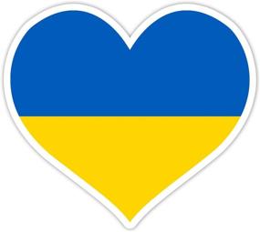 img 2 attached to Ukraine Heart Flag Vinyl Sticker for Cars, Trucks, Walls, Laptops - 5.5 Inches Wide