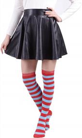 img 3 attached to Women'S Extra Long Striped Socks: HDE Over Knee High Opaque Stockings