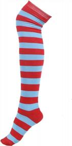 img 4 attached to Women'S Extra Long Striped Socks: HDE Over Knee High Opaque Stockings