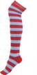 women's extra long striped socks: hde over knee high opaque stockings logo
