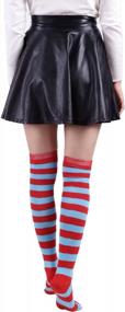 img 1 attached to Women'S Extra Long Striped Socks: HDE Over Knee High Opaque Stockings