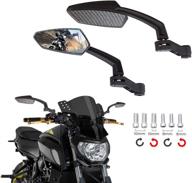 🔍 universal motorcycle rear view side mirrors - dreamizer black grim reaper blade sickle scythe - adapters 8mm 10mm - carbon fiber - for street bikes, sport bikes, chopper cruiser, scooters логотип