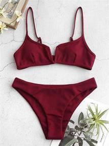 img 2 attached to ZAFUL V Wired Textured Swimsuits for Women's Clothing at Swimsuits & Cover Ups - Swimwear