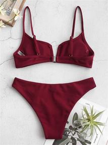 img 1 attached to ZAFUL V Wired Textured Swimsuits for Women's Clothing at Swimsuits & Cover Ups - Swimwear