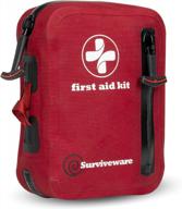 🚑 surviveware waterproof premium first aid kit - small kit for cars, boats, trucks, hurricanes, tropical storms, and outdoor emergencies - 100 piece логотип