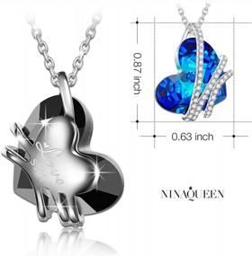 img 3 attached to NinaQueen 925 Sterling Silver Heart Of The Ocean Blue Pendant Necklace With Swarovski Crystals - Wedding Gifts For Her, Christmas Gifts For Women, Birthday Anniversary Presents For Wife Mom