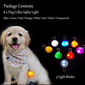 img 2 attached to 🐾 XIAOJUAN 8 Packs LED Dog Collar Lights for Night Walking - Waterproof, Clip-on, and Light Up Dog Collar for Large Medium Small Pets - Perfect for Running, Camping, Climbing, Biking, and Cats