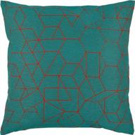 geometric decorative pillow cover by rivet in teal - modern print design, 20" x 20 logo