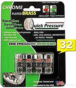 img 1 attached to High-Performance QP-000032 Chrome Plated Brass 32 psi Tire Pressure Monitoring Valve Cap, 4-Pack