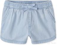 chambray pull-on shorts for baby 👶 and toddler girls at the children's place logo