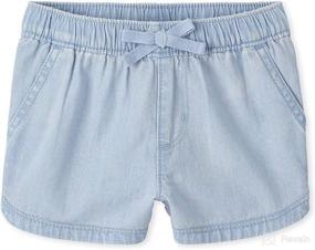 img 4 attached to Chambray Pull-on Shorts for Baby 👶 and Toddler Girls at The Children's Place