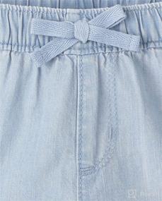 img 3 attached to Chambray Pull-on Shorts for Baby 👶 and Toddler Girls at The Children's Place