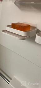img 5 attached to YOHOM 2 шт. Стакан для мыла с дренажной подставкой, белый душевой держатель для мыла настенного монтажа в ванной комнате, подвесная подставка для мыла для ванны из пластика.