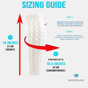 img 3 attached to 6 Pairs Of Knee-High Cable Knit Leg Warmers For Women - Cozy Thermal Acrylic Sleeves For Winter