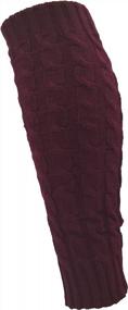img 2 attached to 6 Pairs Of Knee-High Cable Knit Leg Warmers For Women - Cozy Thermal Acrylic Sleeves For Winter