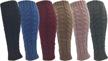 6 pairs of knee-high cable knit leg warmers for women - cozy thermal acrylic sleeves for winter logo