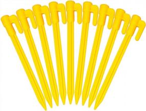 img 1 attached to Hikemax 60 Pack Plastic Tent Pegs Garden Landscape Stakes 5.7 Inch For Anchoring Garden Netting, Camping Tents, Rain Tarps And Landscape Fabric Lawn Edging
