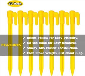 img 3 attached to Hikemax 60 Pack Plastic Tent Pegs Garden Landscape Stakes 5.7 Inch For Anchoring Garden Netting, Camping Tents, Rain Tarps And Landscape Fabric Lawn Edging
