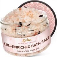 rose and peach natural bath salts with himalayan pink and dead sea salt for a relaxing spa experience - detox body and foot soak enriched with rejuvenating oils ideal as a unique gift for women. logo