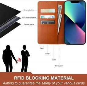 img 2 attached to Protect Your IPhone 12 Pro Max With ONETOP Genuine Leather Wallet Case: Wireless Charging, RFID Blocking & Kickstand - Brown