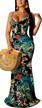 women's summer floral spaghetti strap maxi dresses sexy v-neck beach boho tropical long sundress logo
