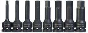 img 3 attached to 1/2-Inch Impact Hex Bit Socket Set - 8 Piece SAE CrMo Steel Allen Driver 1/4" To 3/4", NEIKO 01137B, 3 Inch Length, Impact Grade