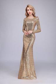 img 3 attached to Modest Sequin Bridesmaid Dresses With Long Sleeves And High Back – Perfect For Prom And Party Wear, By Honey Qiao