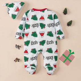 img 3 attached to 🎄 ROYLAMP Newborn Baby My First Christmas Outfits - Festive Striped Romper with Hat for Boys and Girls