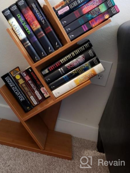 img 1 attached to Geometric Tree Bookshelf Organizer: 9-Shelf MDF Storage Rack For Books, CDs, And Albums - Holds Up To 5Kgs Per Shelf (Black) review by David Crawford