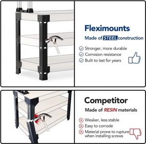 img 2 attached to FLEXIMOUNTS Steel Work Bench Leg Kit, Adjustable Garage Storage Shelving Frame Workbenches Customizable Sizes & Colors, Maximum 96"L X 48"W, Height Adjustable Black (No Lumber Included)