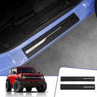 🚘 rongtaod fit ford bronco 2021 2022 door sill protector stickers - ultimate scuff plate bronco accessories (2/4 door): enhance durability & style! logo