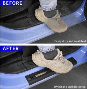 img 3 attached to 🚘 Rongtaod Fit Ford Bronco 2021 2022 Door Sill Protector Stickers - Ultimate Scuff Plate Bronco Accessories (2/4 Door): Enhance Durability & Style!