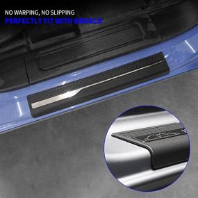 img 2 attached to 🚘 Rongtaod Fit Ford Bronco 2021 2022 Door Sill Protector Stickers - Ultimate Scuff Plate Bronco Accessories (2/4 Door): Enhance Durability & Style!